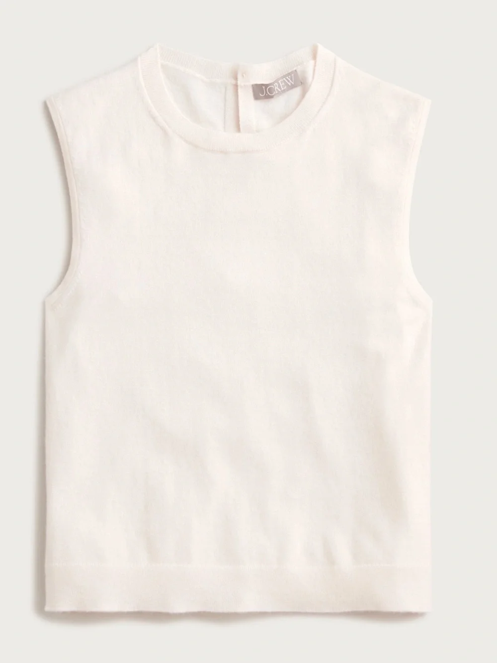 J.Crew Women’s Featherweight Cashmere-Blend Cropped Sweater Shell - Snow
